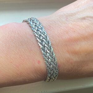 Italian silver women chain thick bracelet